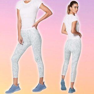 LULULEMON Train Times 7/8 Pant 25" Sz 6 Jasmine White Multi / White